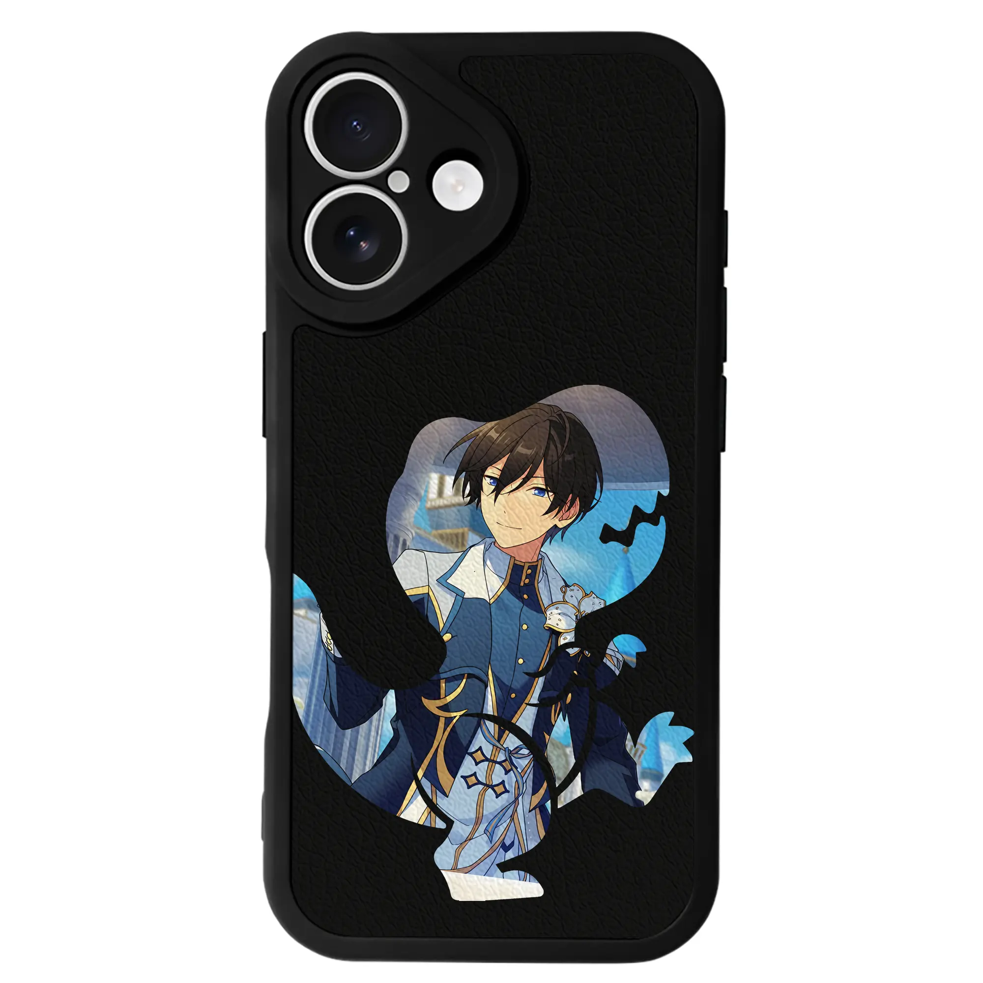 あんさん ぶる グッズ Trickstar 氷鷹北斗 - IPhone 16シリーズ対応 ・ シリコンスマホケース ・ レザー調 ・ 高精度フィット ・ 耐衝撃 ・ ワイヤレス充電対応 ・ 精密カット